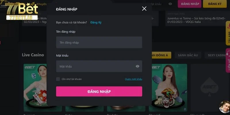 Hướng dẫn đăng nhập 77BET rất dễ hiểu và dễ thực hiện. 